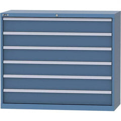 LISTA - 6 Drawer, 99 Compartment Bright Blue Steel Modular Storage Cabinet - All Tool & Supply