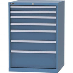 LISTA - 7 Drawer, 45 Compartment Bright Blue Steel Modular Storage Cabinet - All Tool & Supply