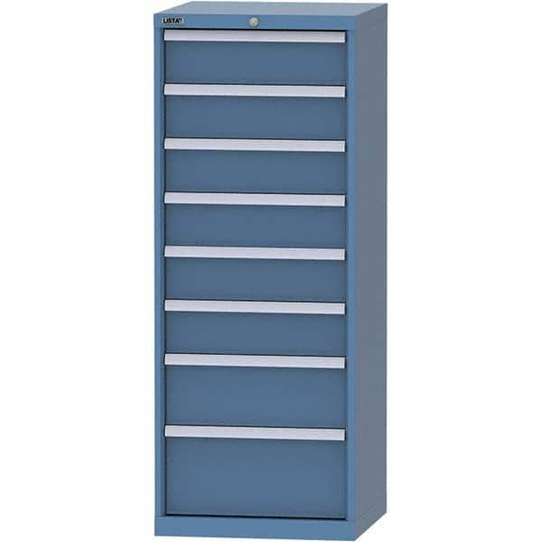 LISTA - 8 Drawer, 84 Compartment Bright Blue Steel Modular Storage Cabinet - All Tool & Supply