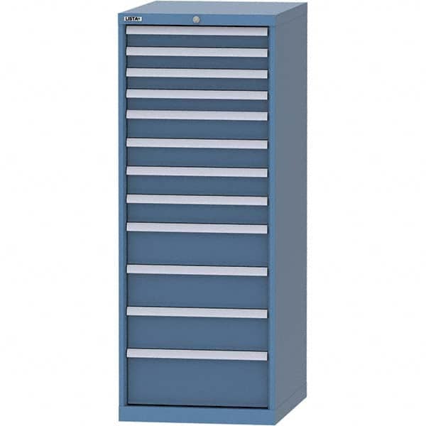 LISTA - 12 Drawer, 99 Compartment Bright Blue Steel Modular Storage Cabinet - All Tool & Supply