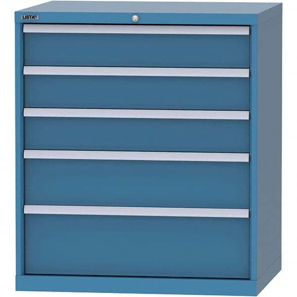 LISTA - 5 Drawer, 84 Compartment Bright Blue Steel Modular Storage Cabinet - All Tool & Supply