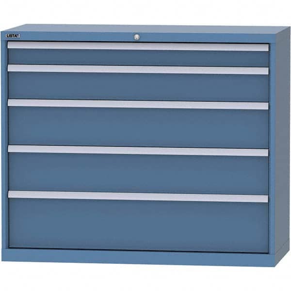 LISTA - 5 Drawer, 99 Compartment Bright Blue Steel Modular Storage Cabinet - All Tool & Supply