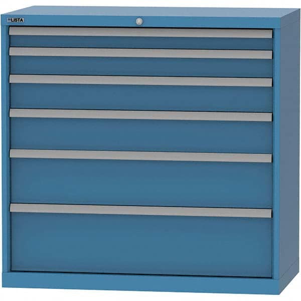 LISTA - 6 Drawer, 84 Compartment Bright Blue Steel Modular Storage Cabinet - All Tool & Supply