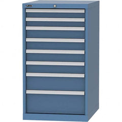 LISTA - 8 Drawer, 99 Compartment Bright Blue Steel Modular Storage Cabinet - All Tool & Supply