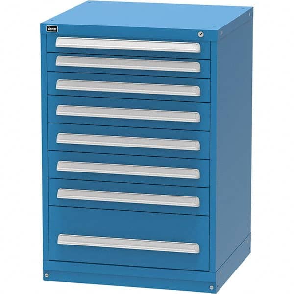 Vidmar - 8 Drawer, 124 Compartment Bright Blue Steel Modular Storage Cabinet - All Tool & Supply