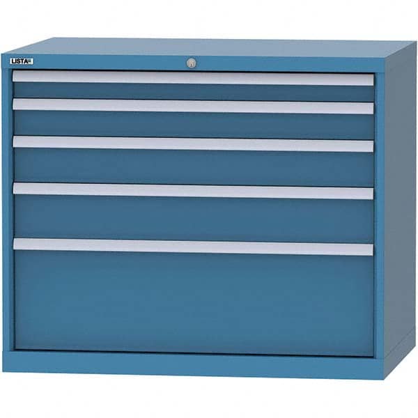 LISTA - 5 Drawer, 99 Compartment Bright Blue Steel Modular Storage Cabinet - All Tool & Supply