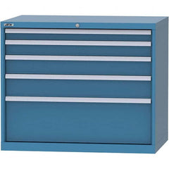 LISTA - 5 Drawer, 99 Compartment Bright Blue Steel Modular Storage Cabinet - All Tool & Supply