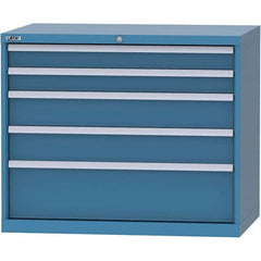 LISTA - 5 Drawer, 99 Compartment Bright Blue Steel Modular Storage Cabinet - All Tool & Supply