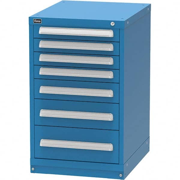 Vidmar - 7 Drawer, 45 Compartment Bright Blue Steel Modular Storage Cabinet - All Tool & Supply