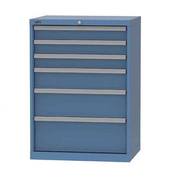 LISTA - 5 Drawer, 124 Compartment Bright Blue Steel Modular Storage Cabinet - All Tool & Supply