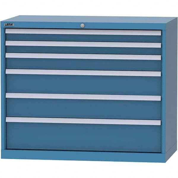 LISTA - 6 Drawer, 84 Compartment Bright Blue Steel Modular Storage Cabinet - All Tool & Supply