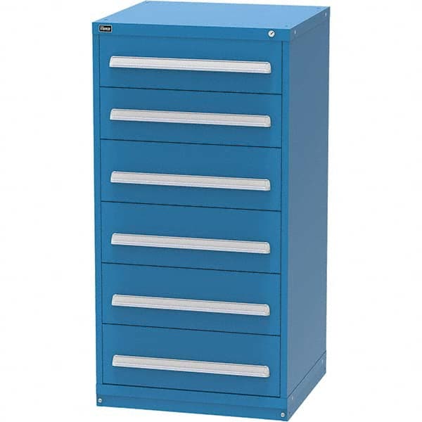 Vidmar - 6 Drawer, 344 Compartment Bright Blue Steel Modular Storage Cabinet - All Tool & Supply