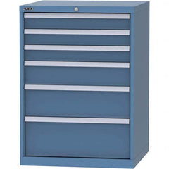 LISTA - 6 Drawer, 45 Compartment Bright Blue Steel Modular Storage Cabinet - All Tool & Supply