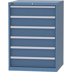 LISTA - 6 Drawer, 45 Compartment Bright Blue Steel Modular Storage Cabinet - All Tool & Supply