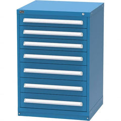 Vidmar - 7 Drawer, 124 Compartment Bright Blue Steel Modular Storage Cabinet - All Tool & Supply