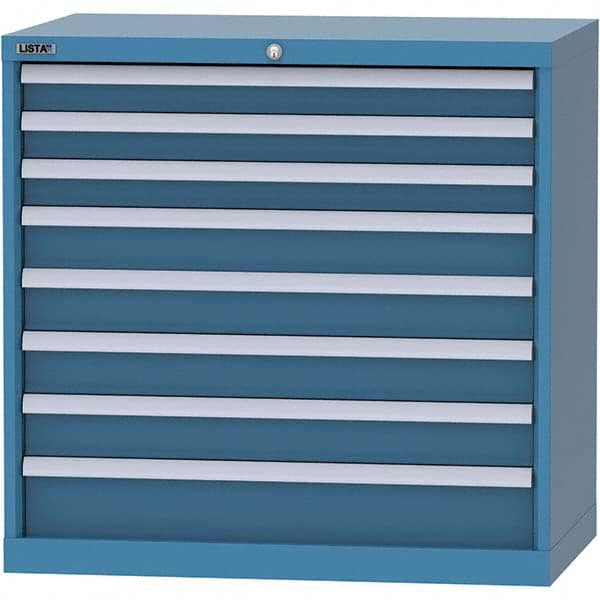 LISTA - 8 Drawer, 84 Compartment Bright Blue Steel Modular Storage Cabinet - All Tool & Supply