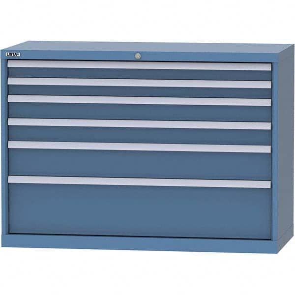 LISTA - 6 Drawer, 99 Compartment Bright Blue Steel Modular Storage Cabinet - All Tool & Supply