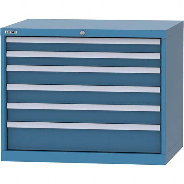 LISTA - 6 Drawer, 84 Compartment Bright Blue Steel Modular Storage Cabinet - All Tool & Supply