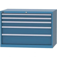 LISTA - 5 Drawer, 84 Compartment Bright Blue Steel Modular Storage Cabinet - All Tool & Supply