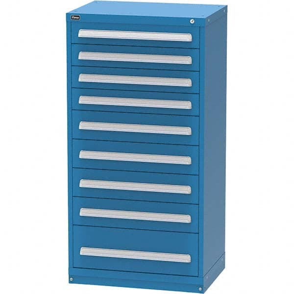 Vidmar - 9 Drawer, 45 Compartment Bright Blue Steel Modular Storage Cabinet - All Tool & Supply