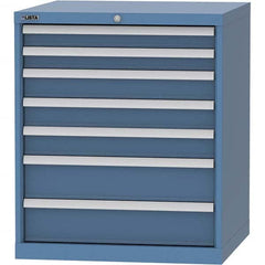 LISTA - 7 Drawer, 45 Compartment Bright Blue Steel Modular Storage Cabinet - All Tool & Supply