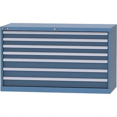 LISTA - 7 Drawer, 99 Compartment Bright Blue Steel Modular Storage Cabinet - All Tool & Supply