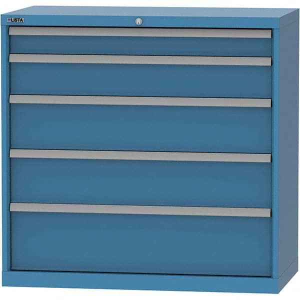 LISTA - 5 Drawer, 84 Compartment Bright Blue Steel Modular Storage Cabinet - All Tool & Supply