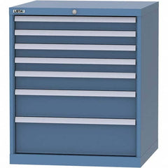 LISTA - 7 Drawer, 45 Compartment Bright Blue Steel Modular Storage Cabinet - All Tool & Supply