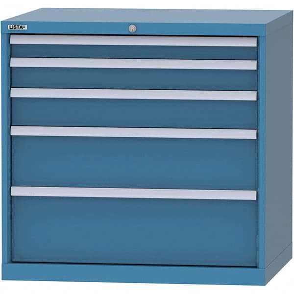 LISTA - 5 Drawer, 84 Compartment Bright Blue Steel Modular Storage Cabinet - All Tool & Supply