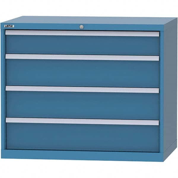 LISTA - 4 Drawer, 99 Compartment Bright Blue Steel Modular Storage Cabinet - All Tool & Supply