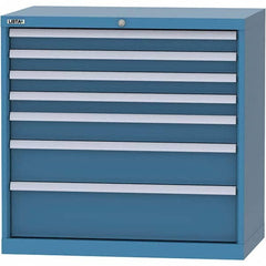 LISTA - 7 Drawer, 84 Compartment Bright Blue Steel Modular Storage Cabinet - All Tool & Supply