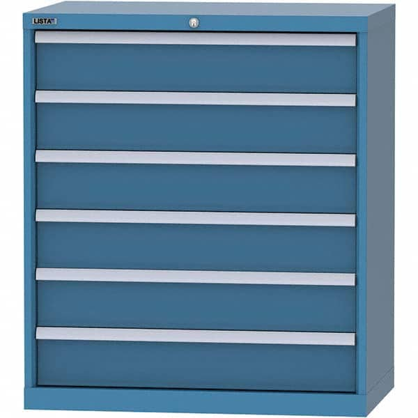 LISTA - 6 Drawer, 84 Compartment Bright Blue Steel Modular Storage Cabinet - All Tool & Supply