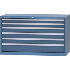 LISTA - 6 Drawer, 99 Compartment Bright Blue Steel Modular Storage Cabinet - All Tool & Supply