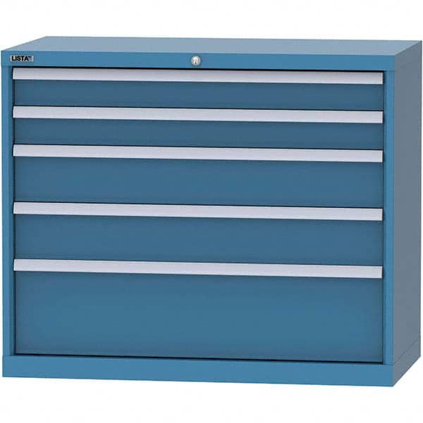 LISTA - 5 Drawer, 84 Compartment Bright Blue Steel Modular Storage Cabinet - All Tool & Supply