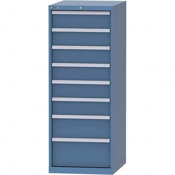 LISTA - 8 Drawer, 99 Compartment Bright Blue Steel Modular Storage Cabinet - All Tool & Supply