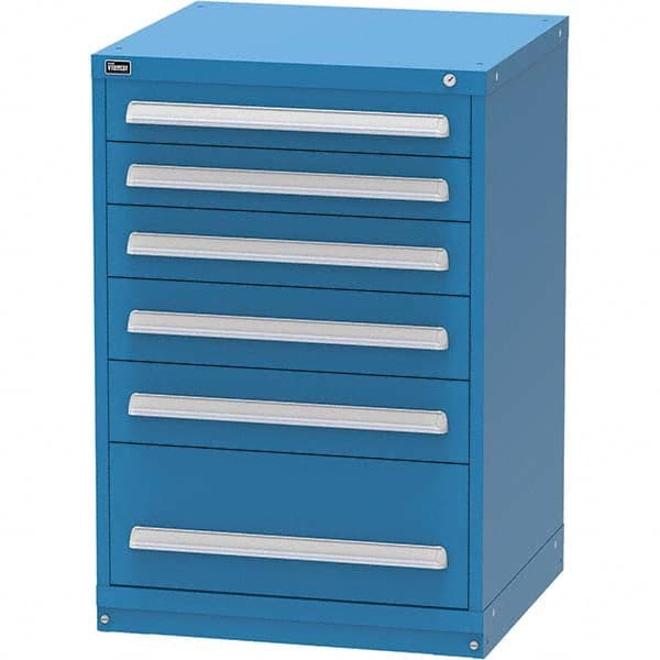 Vidmar - 6 Drawer, 60 Compartment Bright Blue Steel Modular Storage Cabinet - All Tool & Supply