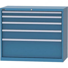 LISTA - 5 Drawer, 84 Compartment Bright Blue Steel Modular Storage Cabinet - All Tool & Supply