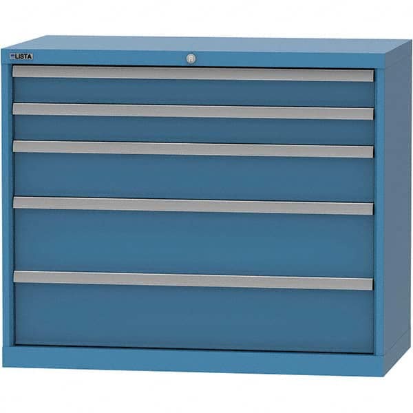 LISTA - 5 Drawer, 84 Compartment Bright Blue Steel Modular Storage Cabinet - All Tool & Supply