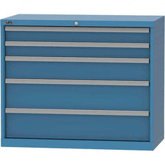 LISTA - 5 Drawer, 84 Compartment Bright Blue Steel Modular Storage Cabinet - All Tool & Supply