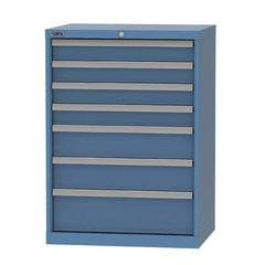 LISTA - 7 Drawer, 124 Compartment Bright Blue Steel Modular Storage Cabinet - All Tool & Supply