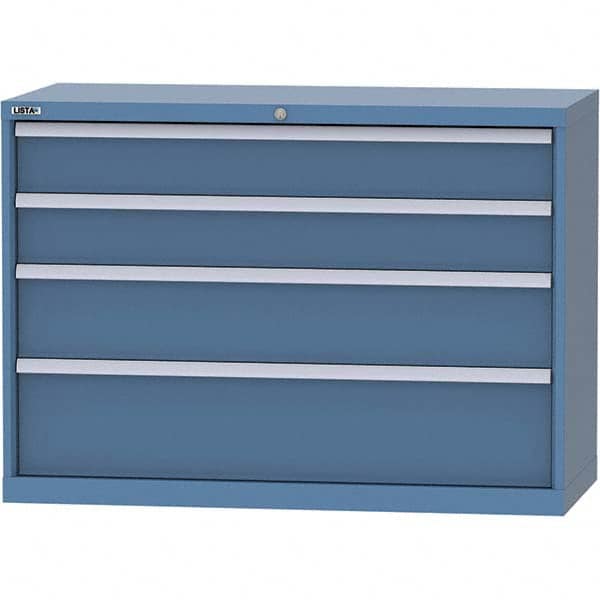 LISTA - 4 Drawer, 99 Compartment Bright Blue Steel Modular Storage Cabinet - All Tool & Supply