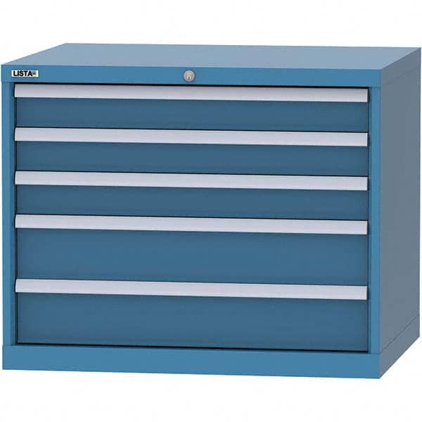 LISTA - 5 Drawer, 84 Compartment Bright Blue Steel Modular Storage Cabinet - All Tool & Supply