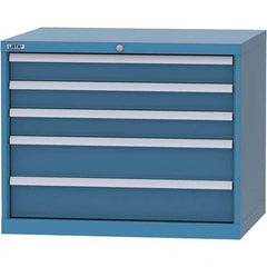 LISTA - 5 Drawer, 84 Compartment Bright Blue Steel Modular Storage Cabinet - All Tool & Supply