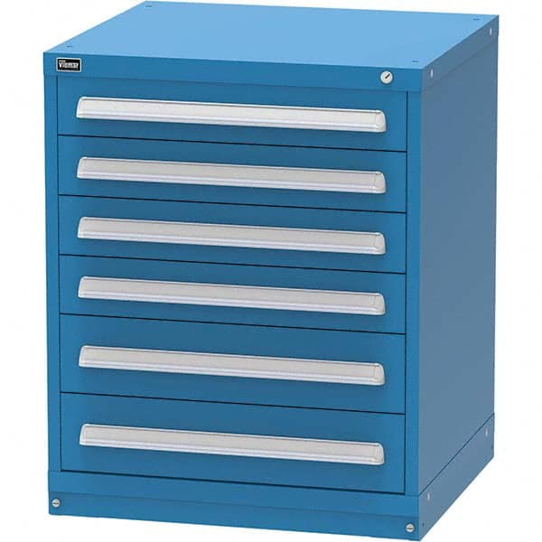 Vidmar - 6 Drawer, 344 Compartment Bright Blue Steel Modular Storage Cabinet - All Tool & Supply