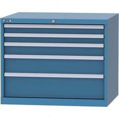 LISTA - 5 Drawer, 84 Compartment Bright Blue Steel Modular Storage Cabinet - All Tool & Supply