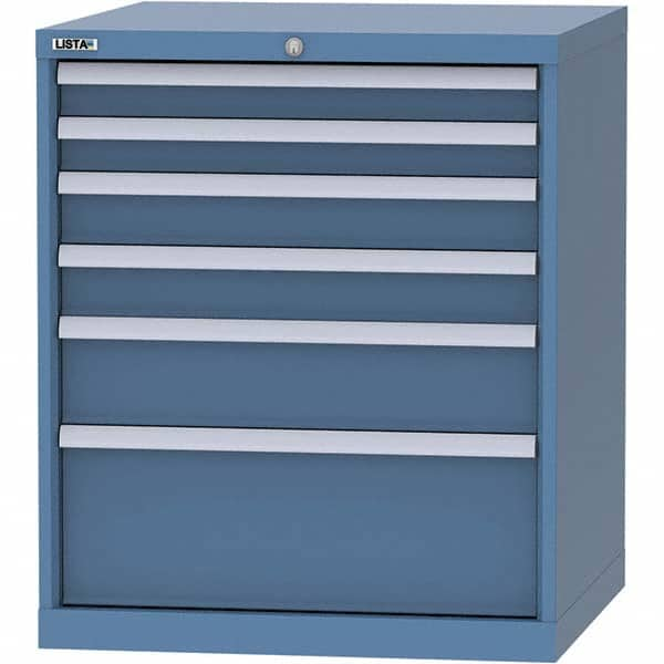 LISTA - 6 Drawer, 45 Compartment Bright Blue Steel Modular Storage Cabinet - All Tool & Supply