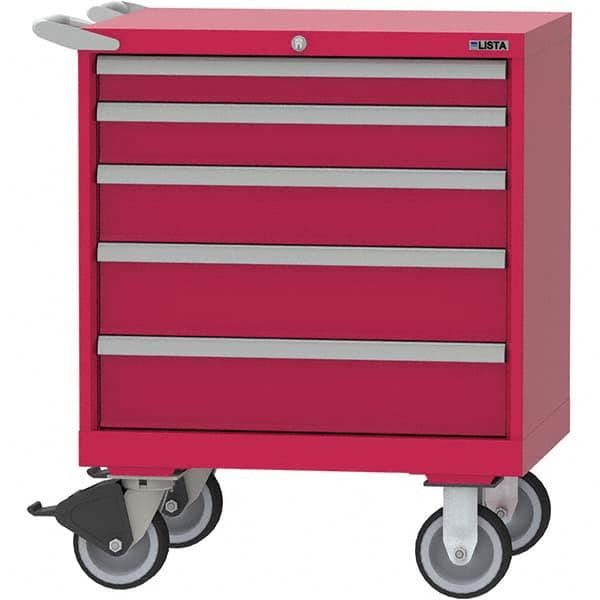 LISTA - 5 Drawer, 124 Compartment Red Steel Modular Storage Cabinet - All Tool & Supply