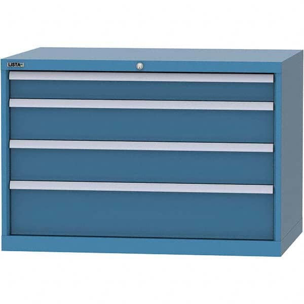 LISTA - 4 Drawer, 84 Compartment Bright Blue Steel Modular Storage Cabinet - All Tool & Supply