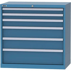 LISTA - 6 Drawer, 84 Compartment Bright Blue Steel Modular Storage Cabinet - All Tool & Supply