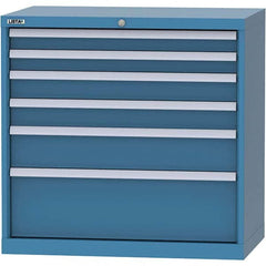 LISTA - 6 Drawer, 84 Compartment Bright Blue Steel Modular Storage Cabinet - All Tool & Supply